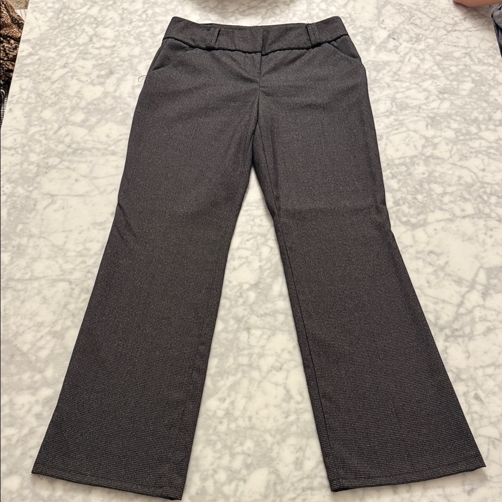 Iz Byer Charcoal Micro-Print Bootcut Pants